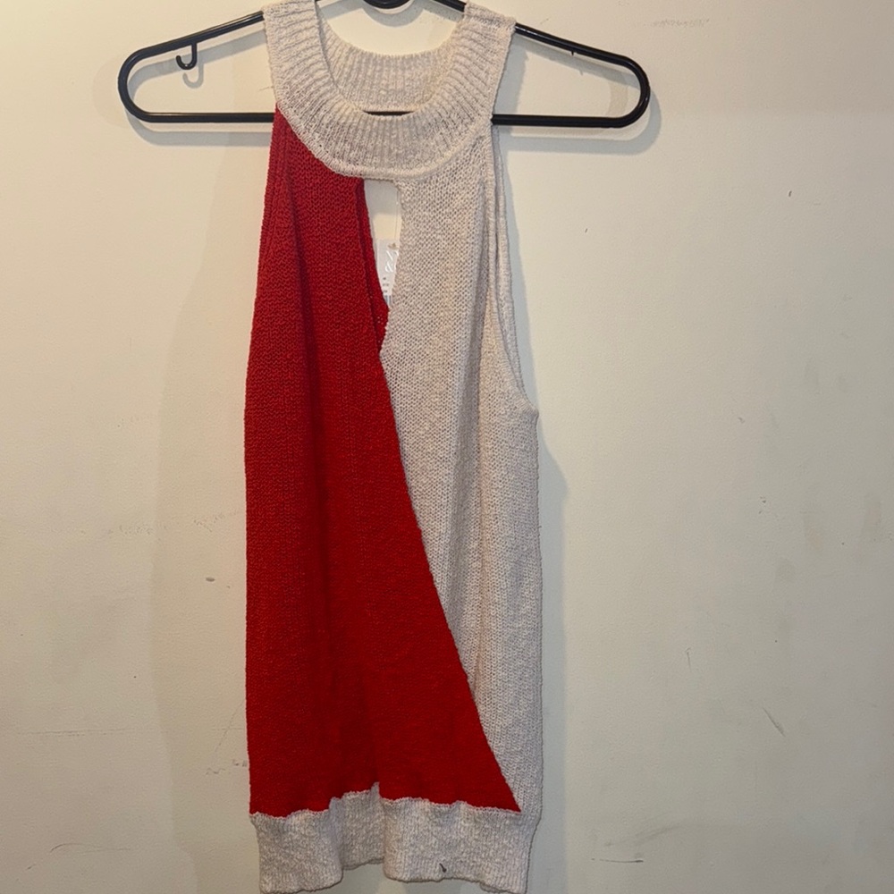 Colorblock Knit Sleeveless Top